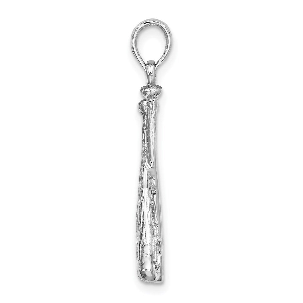 14k White Gold 11.8 mm  2-D Baseball Charm (1.85 grams)