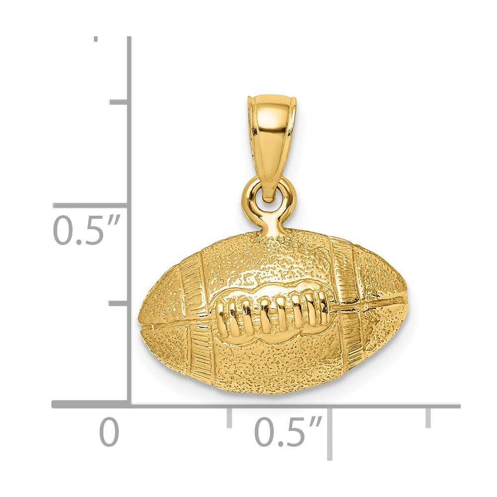 14k Yellow Gold 17.95 mm Polished 3-D Football Charm (5.22 grams)