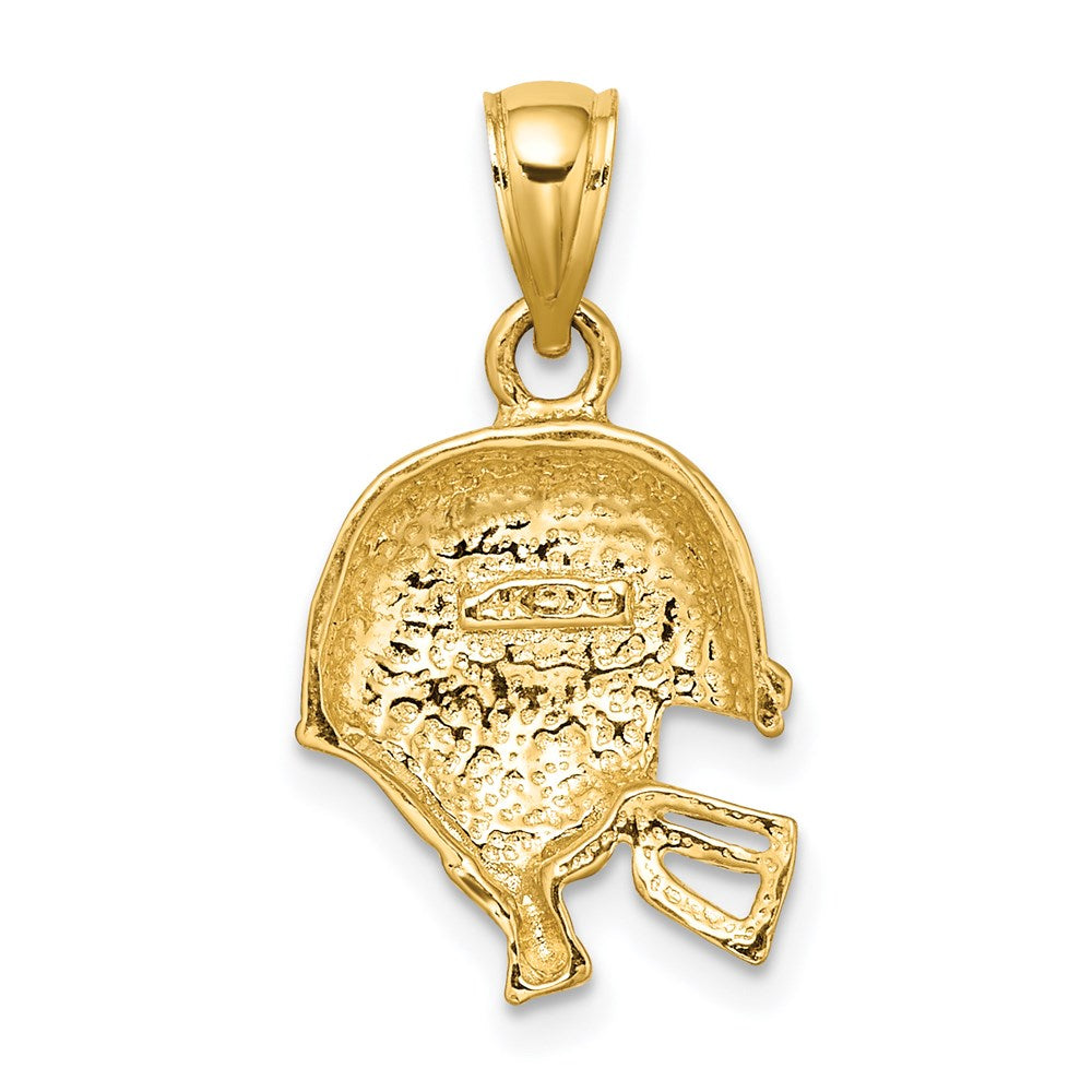 14k Yellow Gold 14.1 mm Polished Open-Backed Football Helmet Charm (1.89 grams)