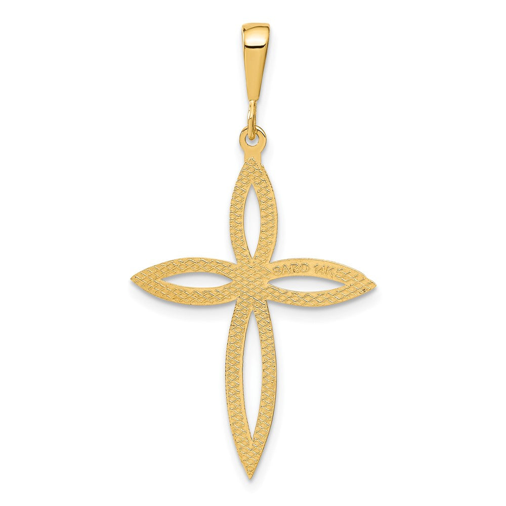 14k Yellow Gold 24 mm Passion Cross Pendant (1.67 grams)