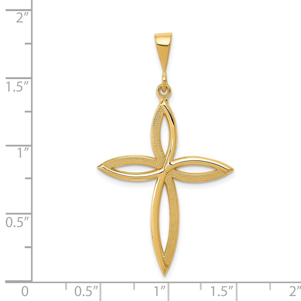 14k Yellow Gold 24 mm Passion Cross Pendant (1.67 grams)