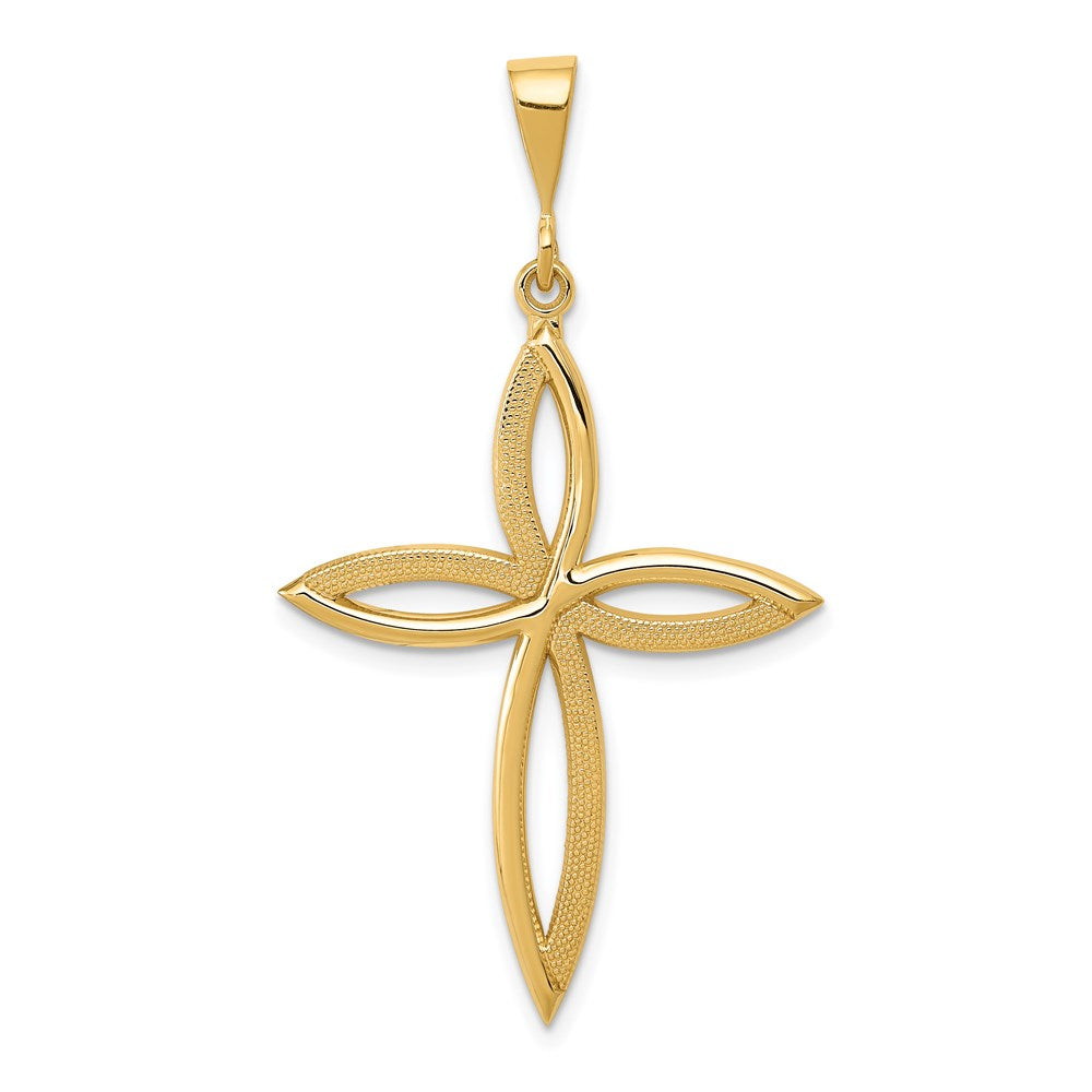 14k Yellow Gold 24 mm Passion Cross Pendant (1.67 grams)
