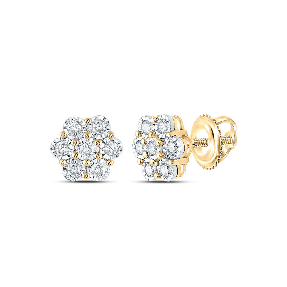 1/3Ctw-Dia Flower Earring (3.32 grams)