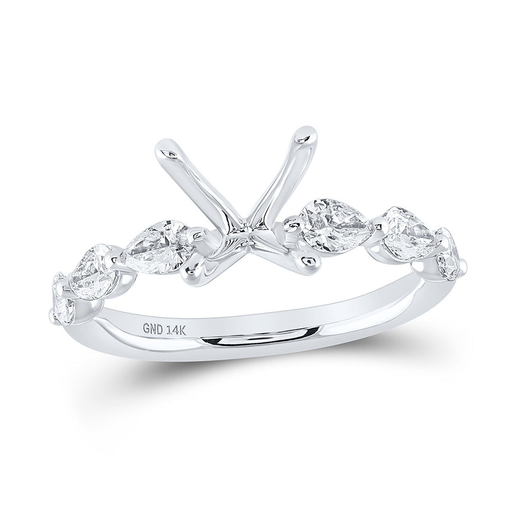 7/8Ctw-Dia Ana M 2 Ct-Crd Semi-Mount Bridal Single Halo Ring (3.06 grams)