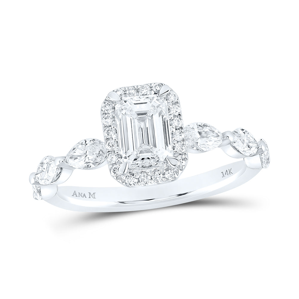 1 3/4Ctw-Dia Ana M 1Ct-Ceme Single Halo Engagement Ring (2.84 grams)