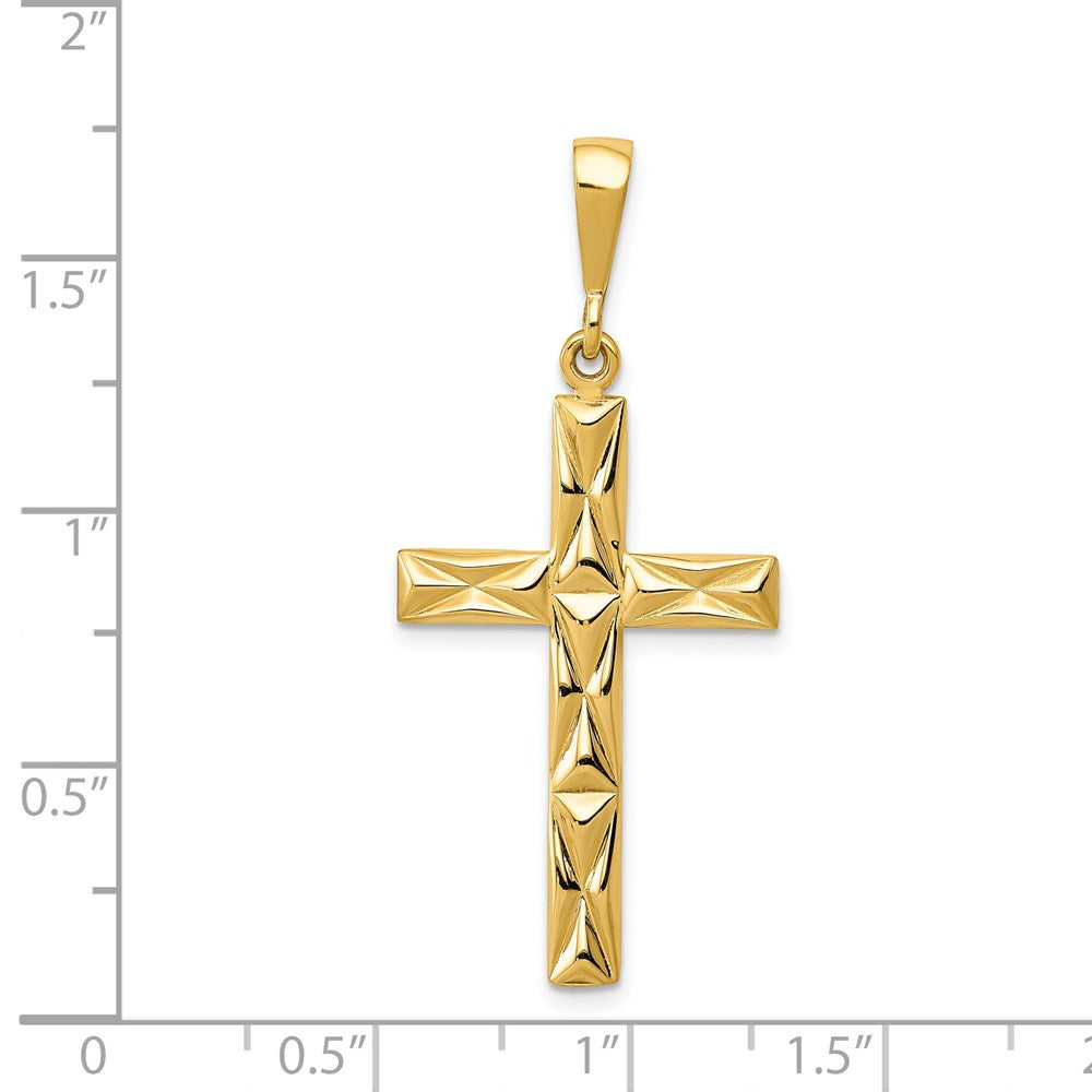 14k Yellow Gold 19 mm Reversible Latin Cross Pendant (2.66 grams)