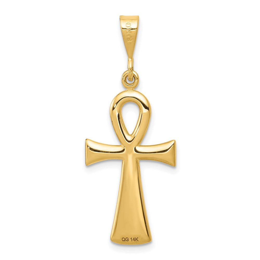 14k Yellow Gold 15 mm Egyptian Ankh Cross Pendant (2.89 grams)