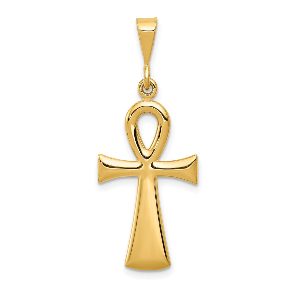 14k Yellow Gold 15 mm Egyptian Ankh Cross Pendant (2.89 grams)