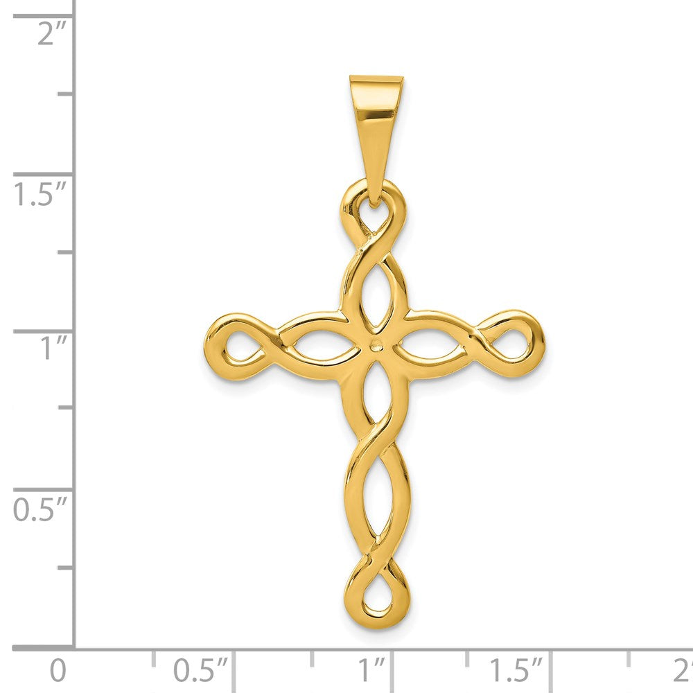 14k Yellow Gold 27 mm Polished Cross Pendant (2.63 grams)