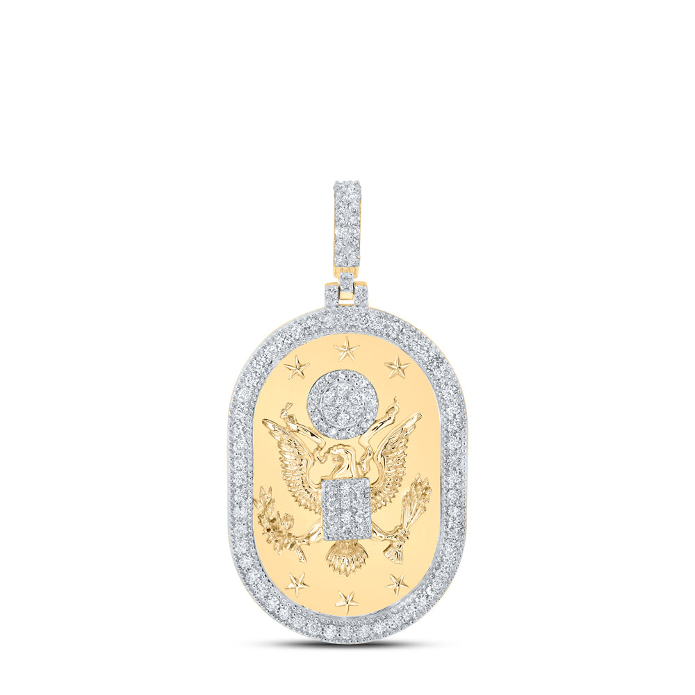 10Kt Yellow Gold 1 3/8Ctw-Dia Nk Aeaglea´ Mens Charm (12.82 grams)