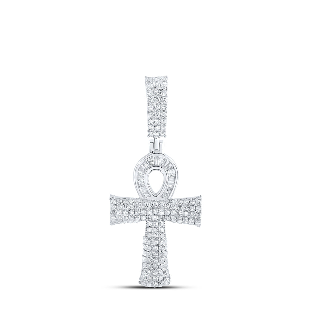 3/4Ctw-Diamond Gift Ankh Cross Pendant (2.56 grams)