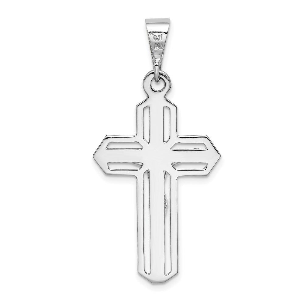 14k White Gold 22 mm Jesus Crucifix Pendant (3.26 grams)