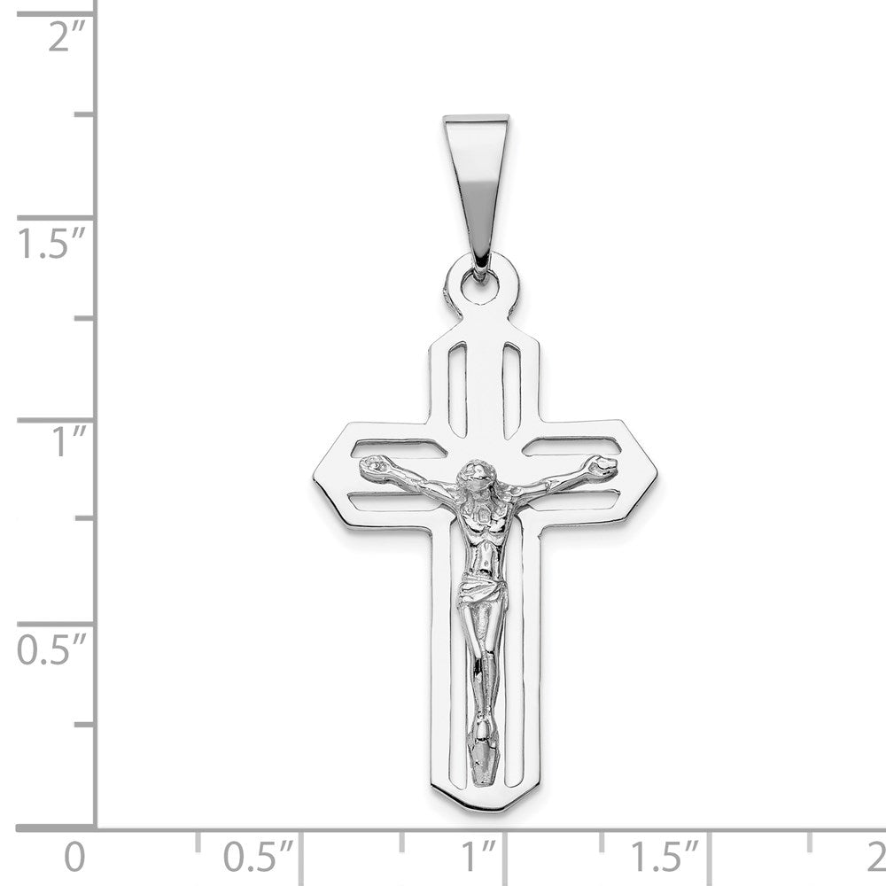 14k White Gold 22 mm Jesus Crucifix Pendant (3.26 grams)