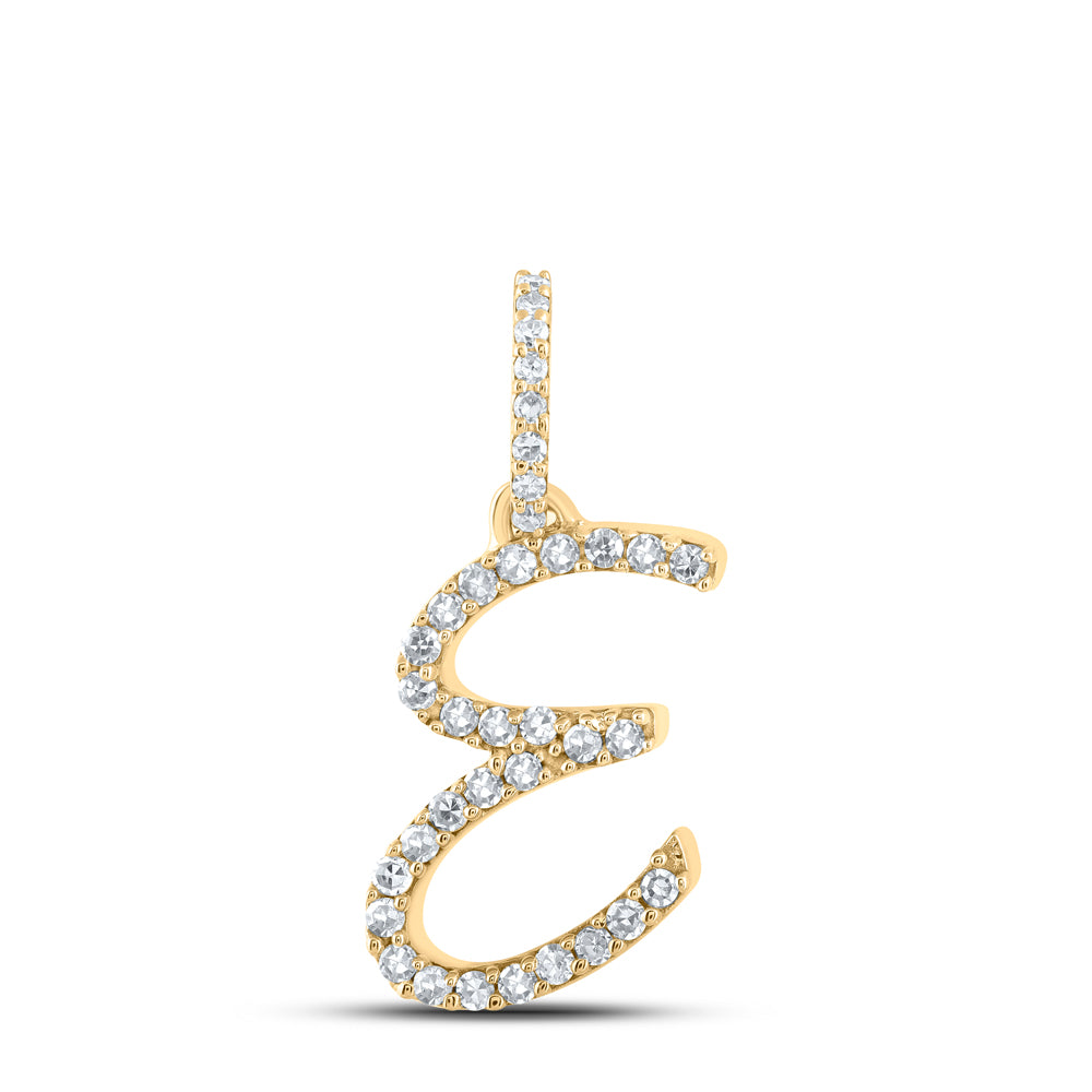 1/8Ctw-Dia Nk Initial "E" Pendant (0.66 grams)