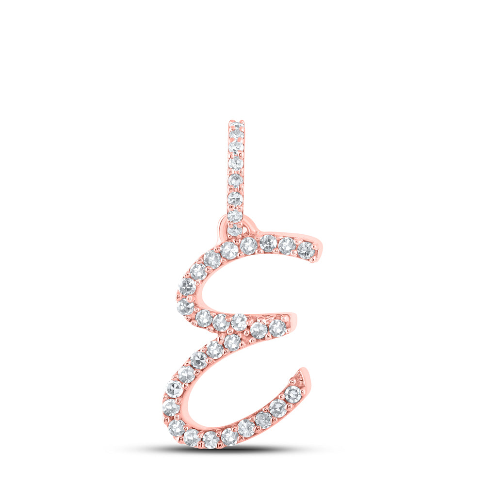 1/8Ctw-Dia Nk Initial "E" Pendant (0.66 grams)