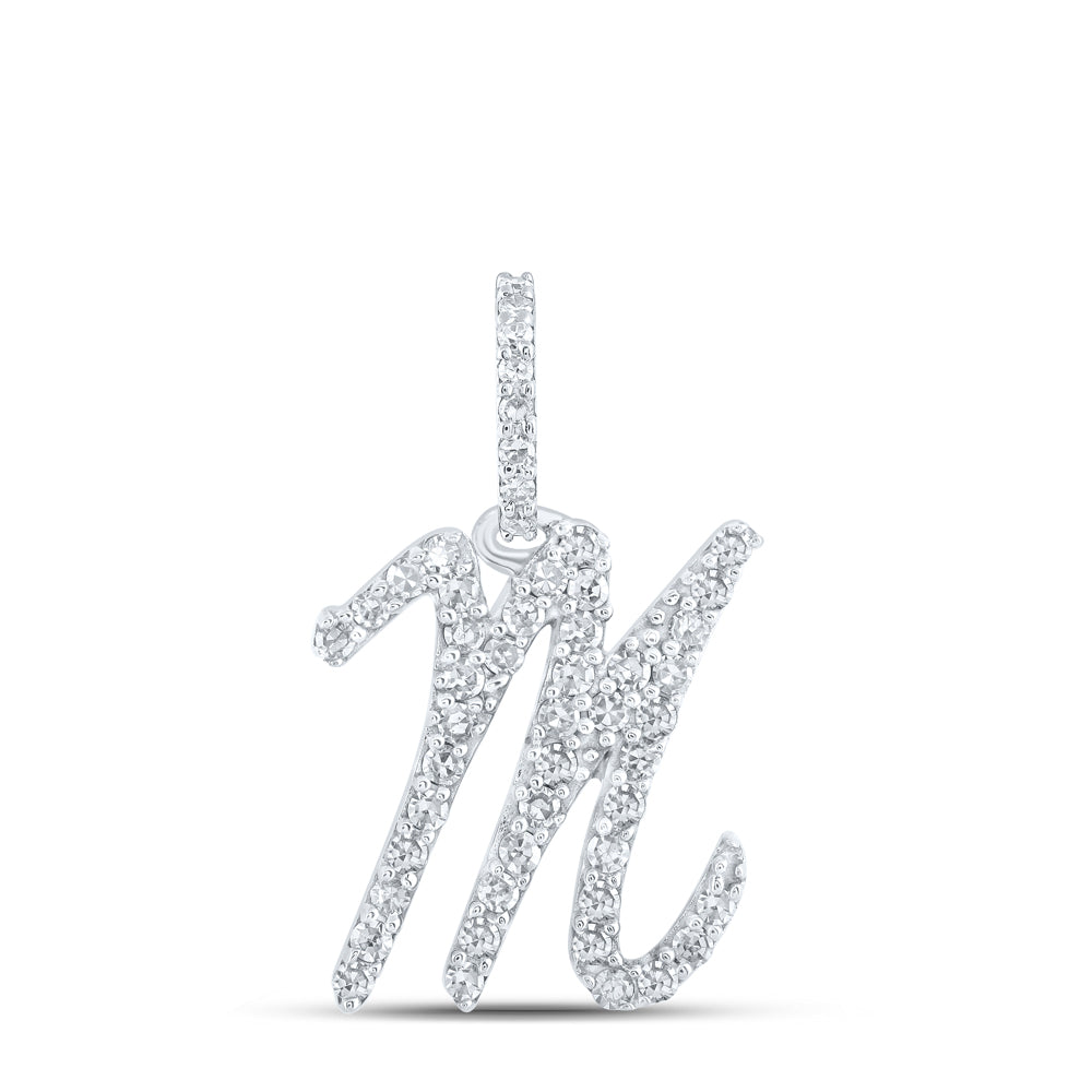 1/5Ctw-Dia Nk Initial "M" Pendant (1.06 grams)