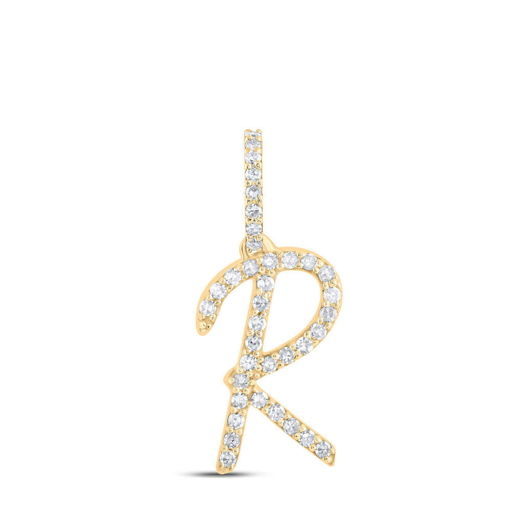 1/8Ctw-Dia Nk Initial "R" Pendant (0.71 grams)