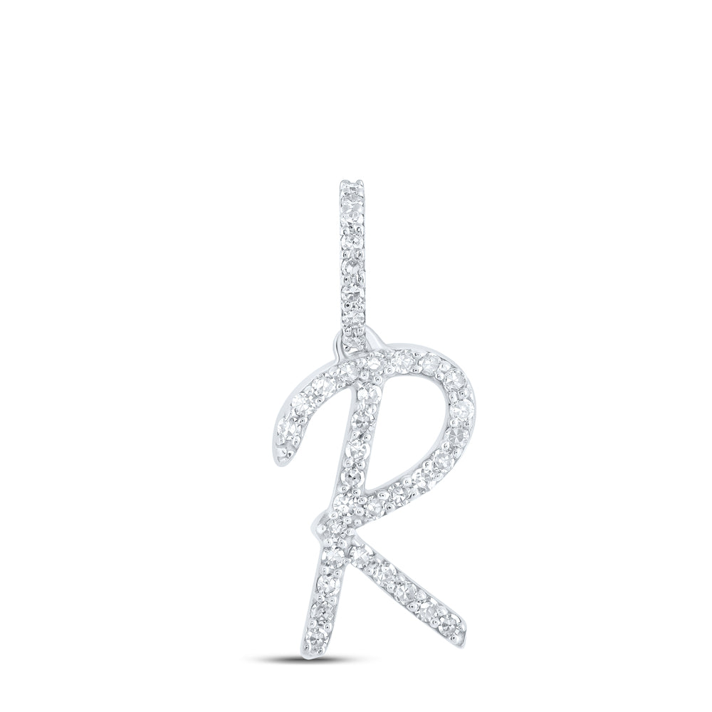 1/8Ctw-Dia Nk Initial "R" Pendant (0.71 grams)