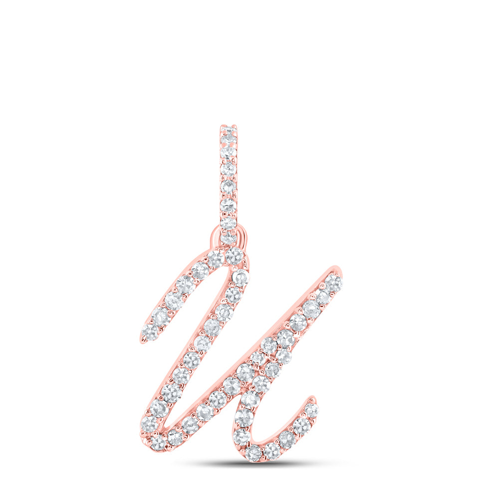 1/5Ctw-Dia Nk Initial "U" Pendant (0.83 grams)