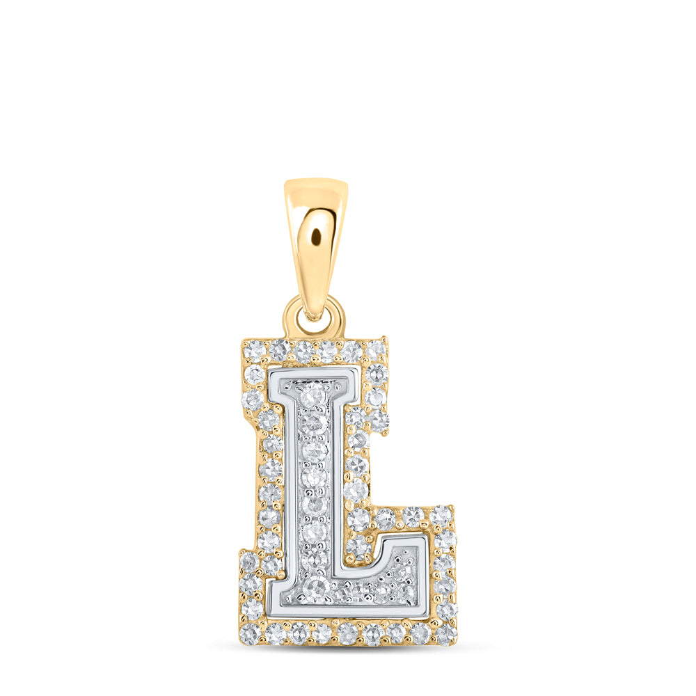 1/6Ctw-Nat Dia Nk Initial "L" Pendant (1.04 grams)