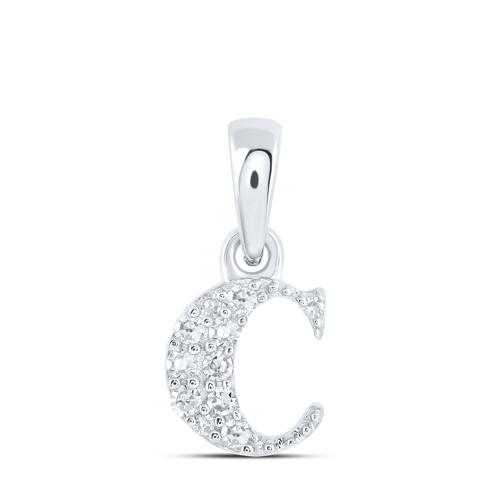 1/20Ctw-Dia Nk Initial "C" Pendant (0.37 grams)