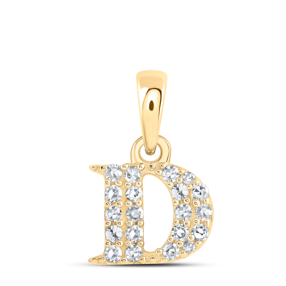 1/10Ctw-Dia Nk Initial "D" Pendant (0.44 grams)