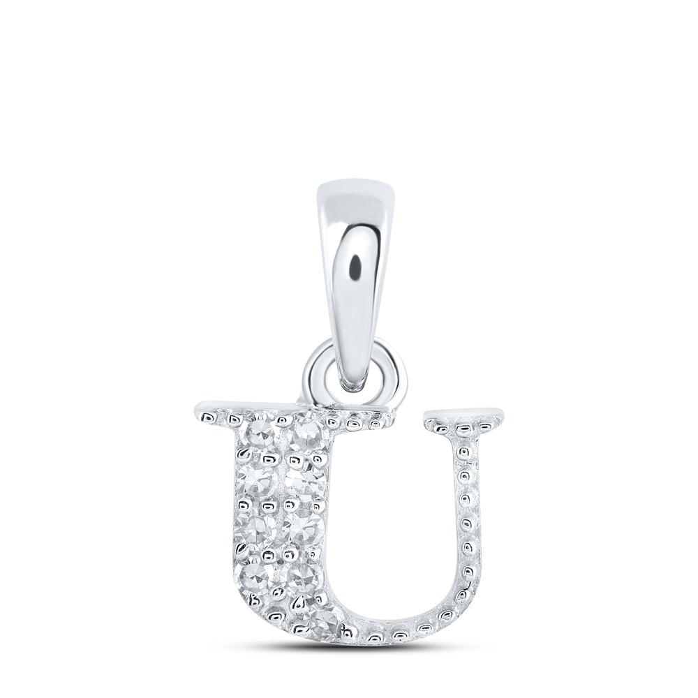 1/20Ctw-Dia Nk Initial "U" Pendant (0.45 grams)