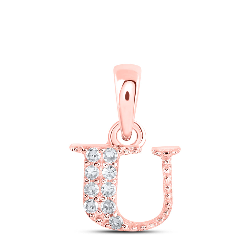 1/20Ctw-Dia Nk Initial "U" Pendant (0.45 grams)