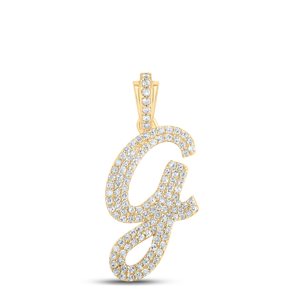 1/2Ctw-Dia Nk Initial "G" Pendant (1.84 grams)