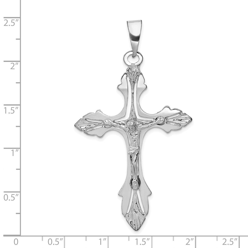 14k White Gold 31 mm Jesus Crucifix Pendant (5.76 grams)