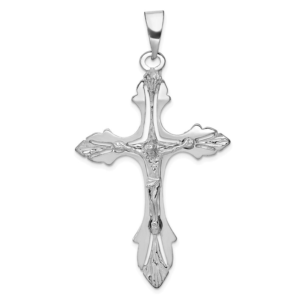 14k White Gold 31 mm Jesus Crucifix Pendant (5.76 grams)