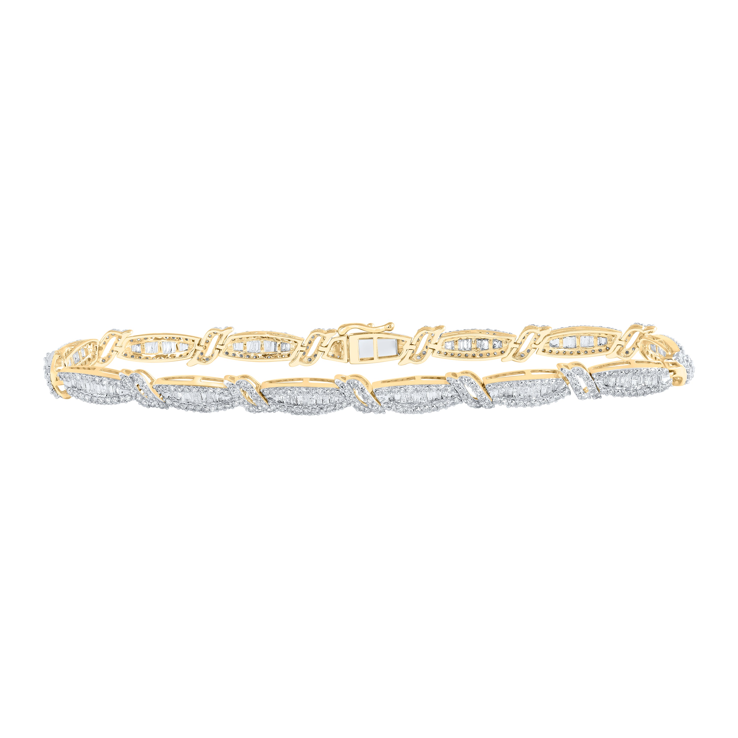 10Kt Yellow Gold 4 3/8Ctw-Dia Nk (5.40Mm) Mens Bracelet 8.5 Inch (13.47 grams)