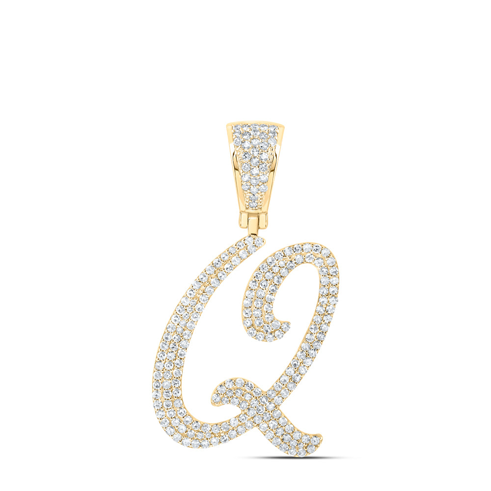 10Kt Yellow Gold 1 Ctw-Dia Nk Initial Q" Pendant" (3.56 grams)