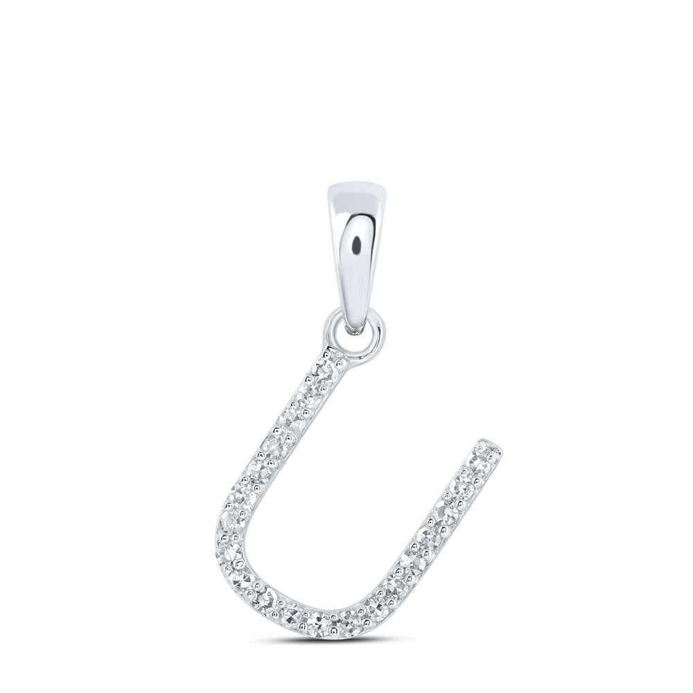 1/12Ctw-Dia Nk Initial "U" Pendant (0.56 grams)