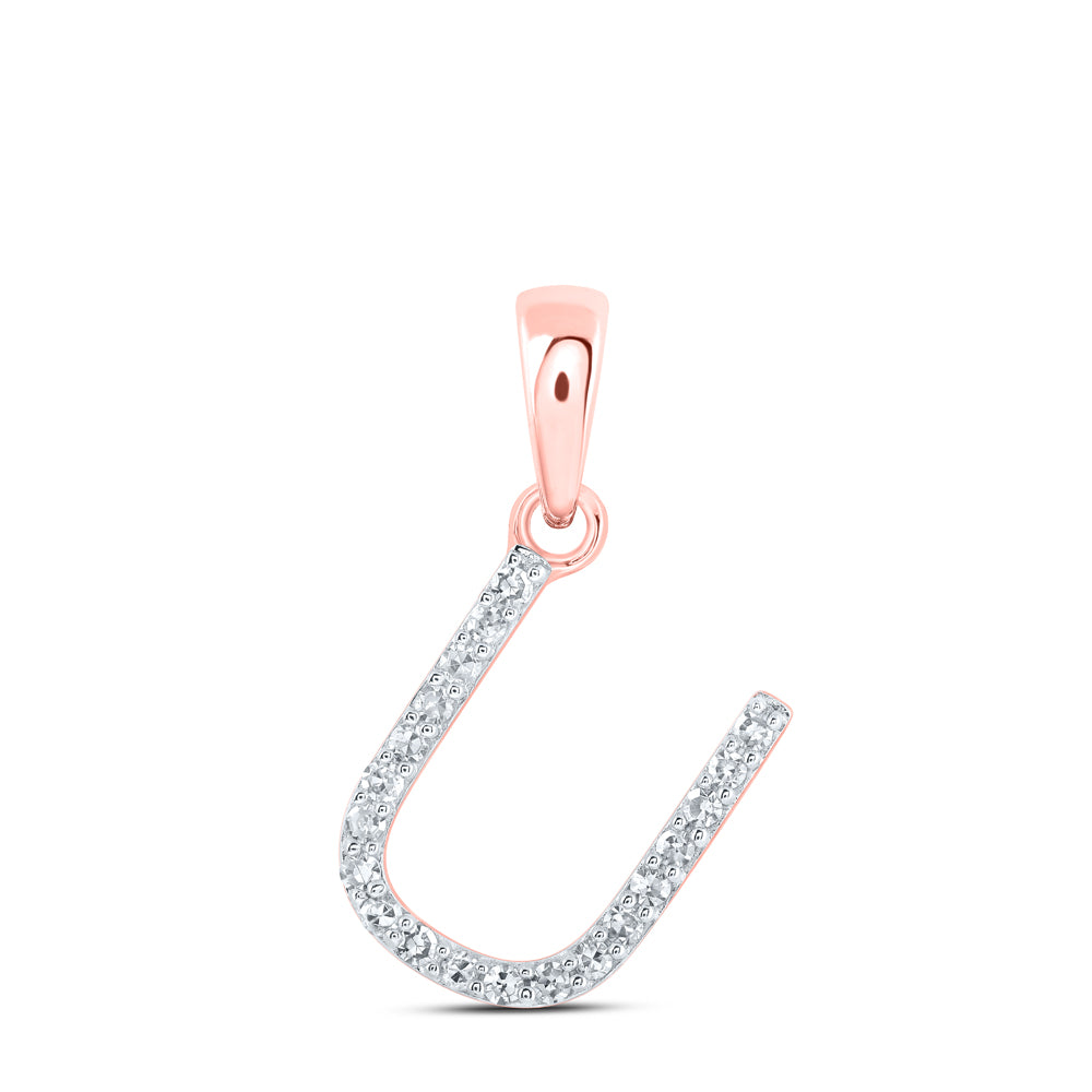 1/12Ctw-Dia Nk Initial "U" Pendant (0.56 grams)