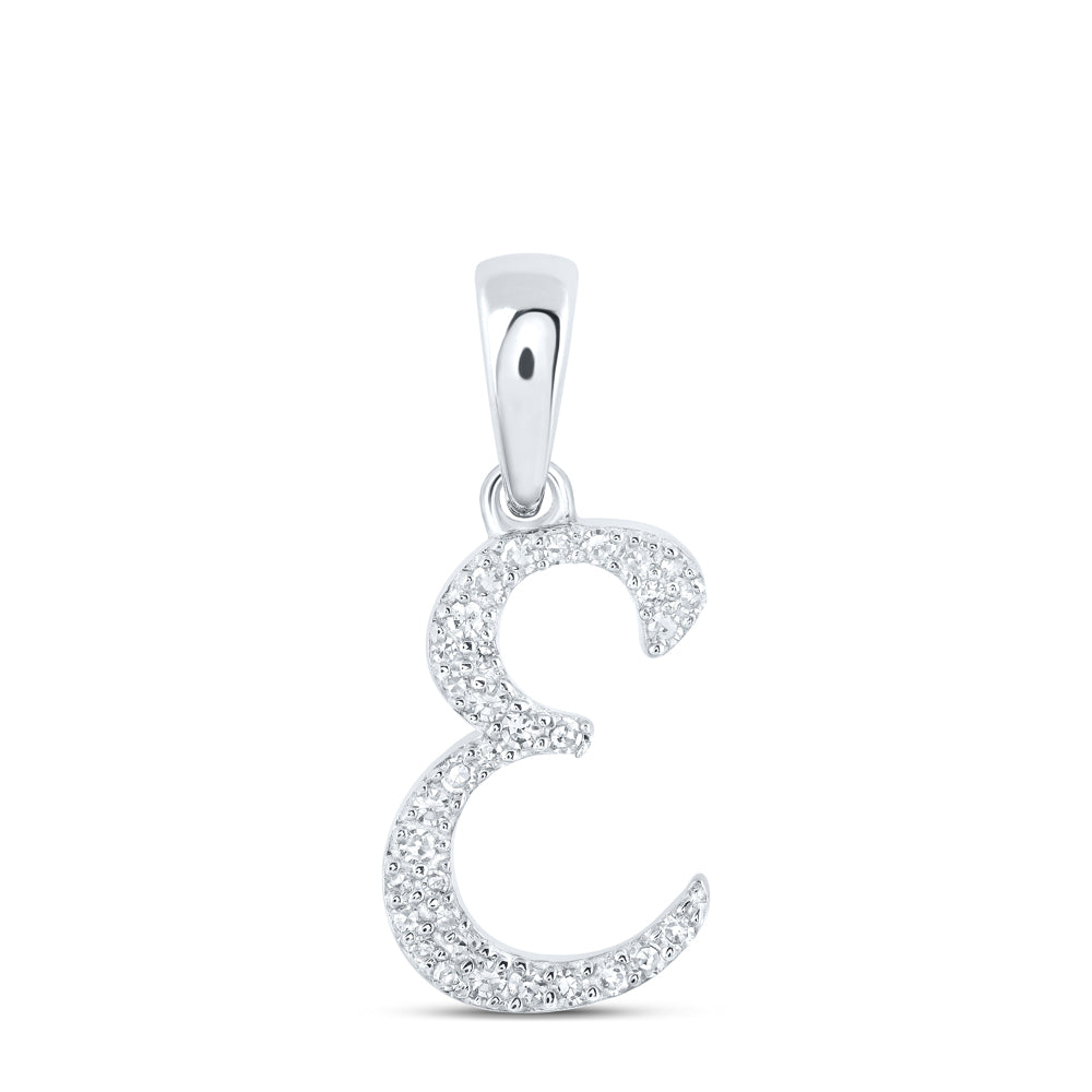 1/8Ctw-Dia Nk Initial "E" Pendant (0.78 grams)