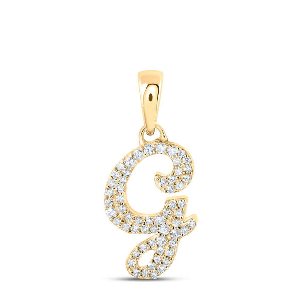 1/6Ctw-Dia Nk Initial "G" Pendant (1.8 grams)