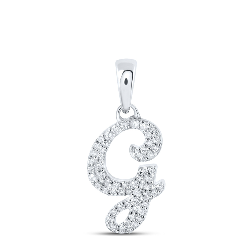 1/6Ctw-Dia Nk Initial "G" Pendant (1.8 grams)