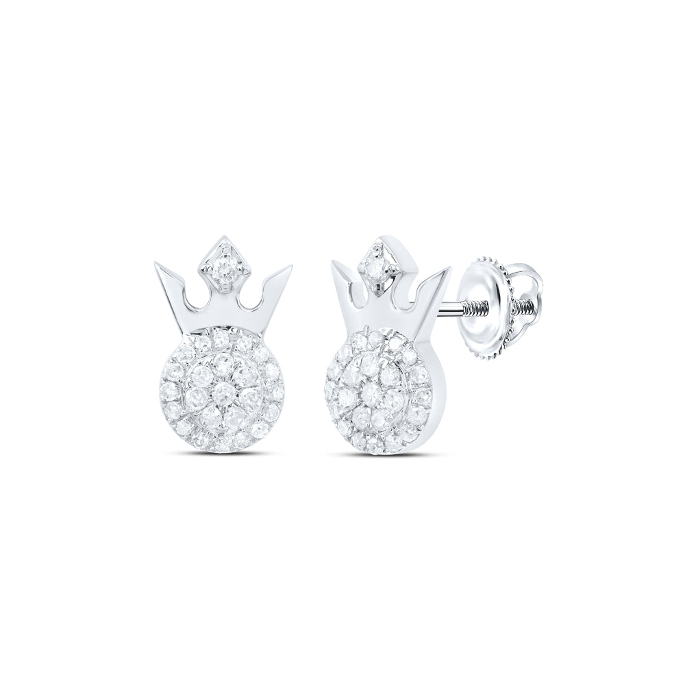 1/5Ctw-Dia P1P2 Crown Earring (1.3 grams)