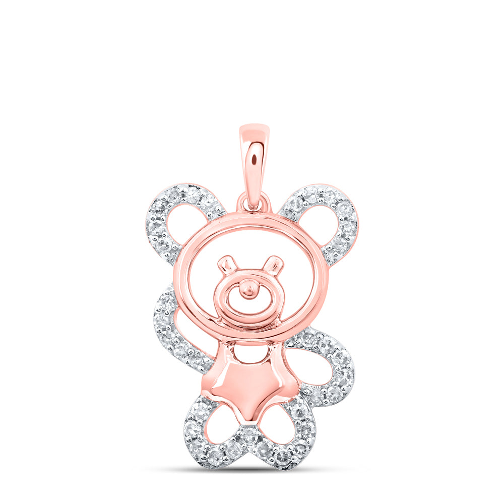 1/6Ctw-Dia Nk Teddy Bear Pendant (2.97 grams)