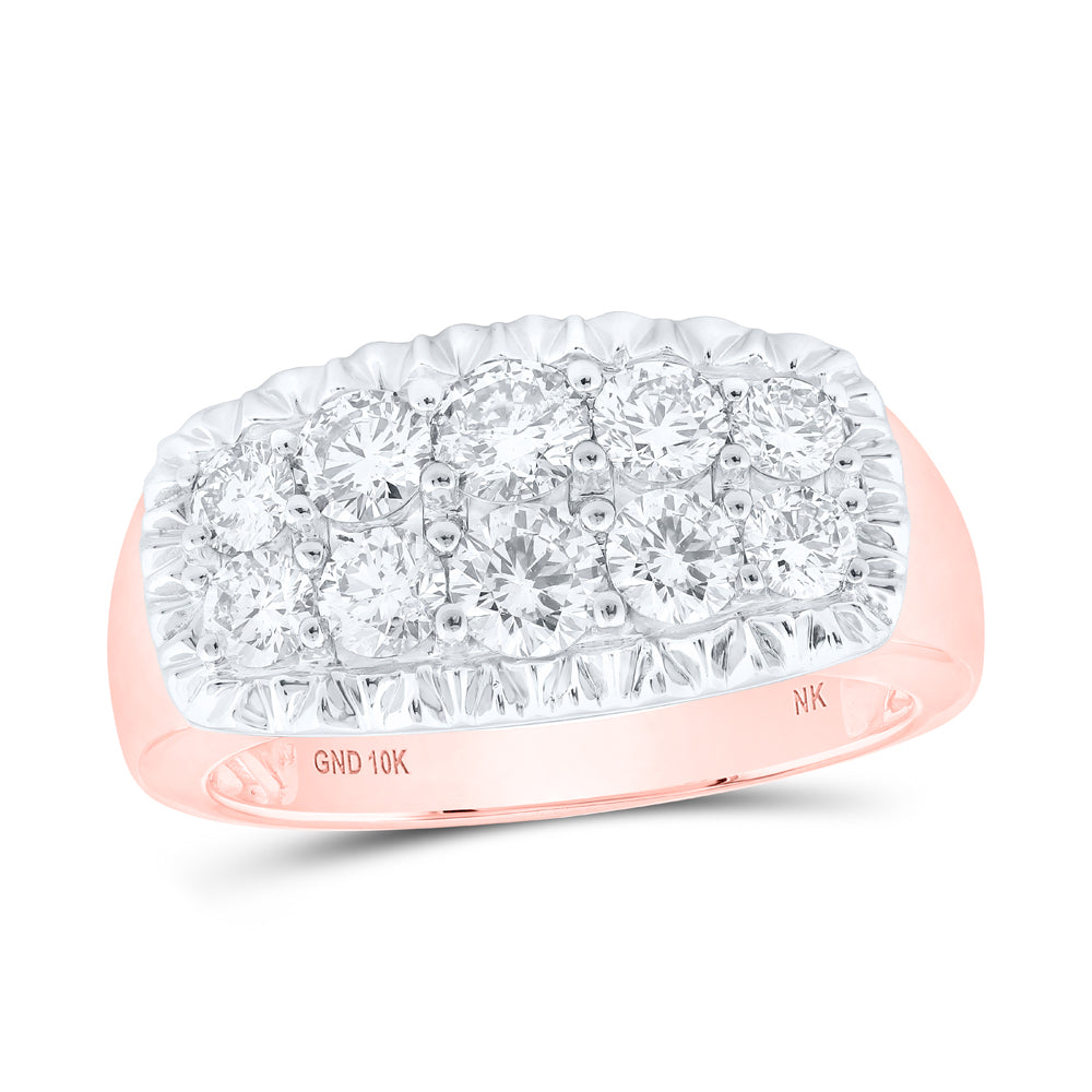 10Kt Rose Gold 2Ctw-Dia Nk Mens Ring (7.06 grams)