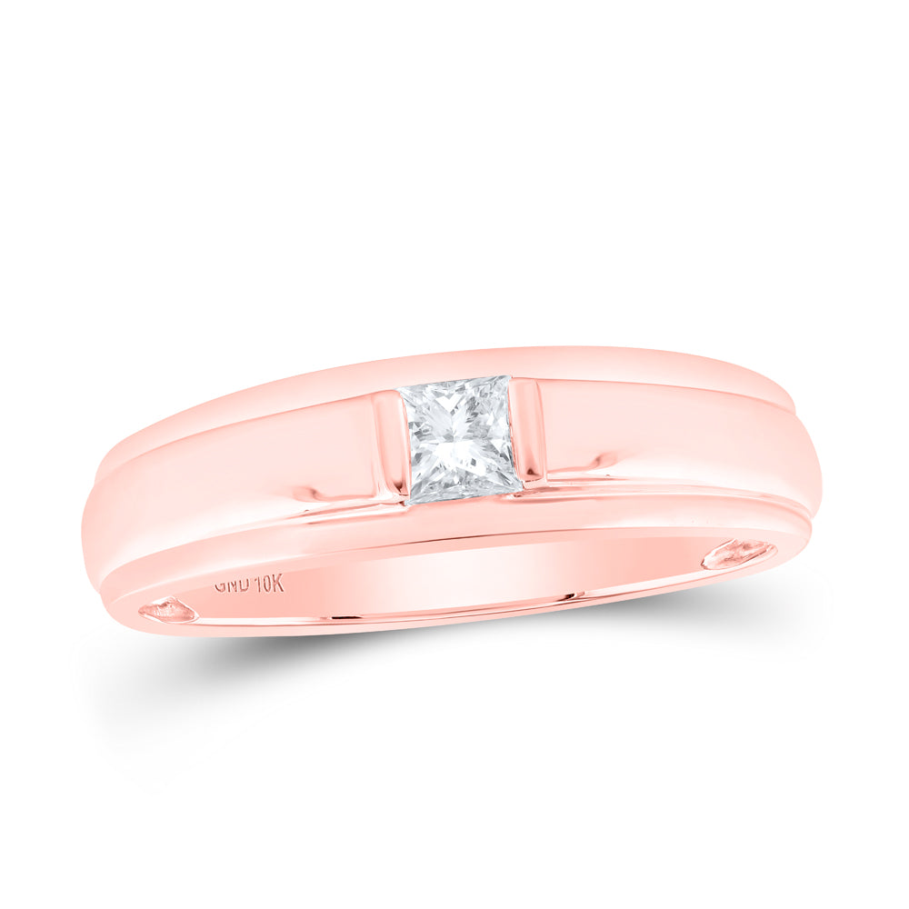 10Kt Rose Gold 1/3Ctw-Dia Nk Mens Ring