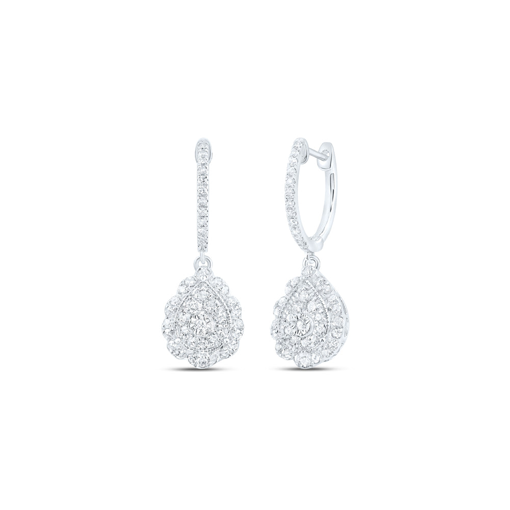 10Kt White Gold 1/2Ctw-Dia Nk Dangling Earring (3.9 grams)