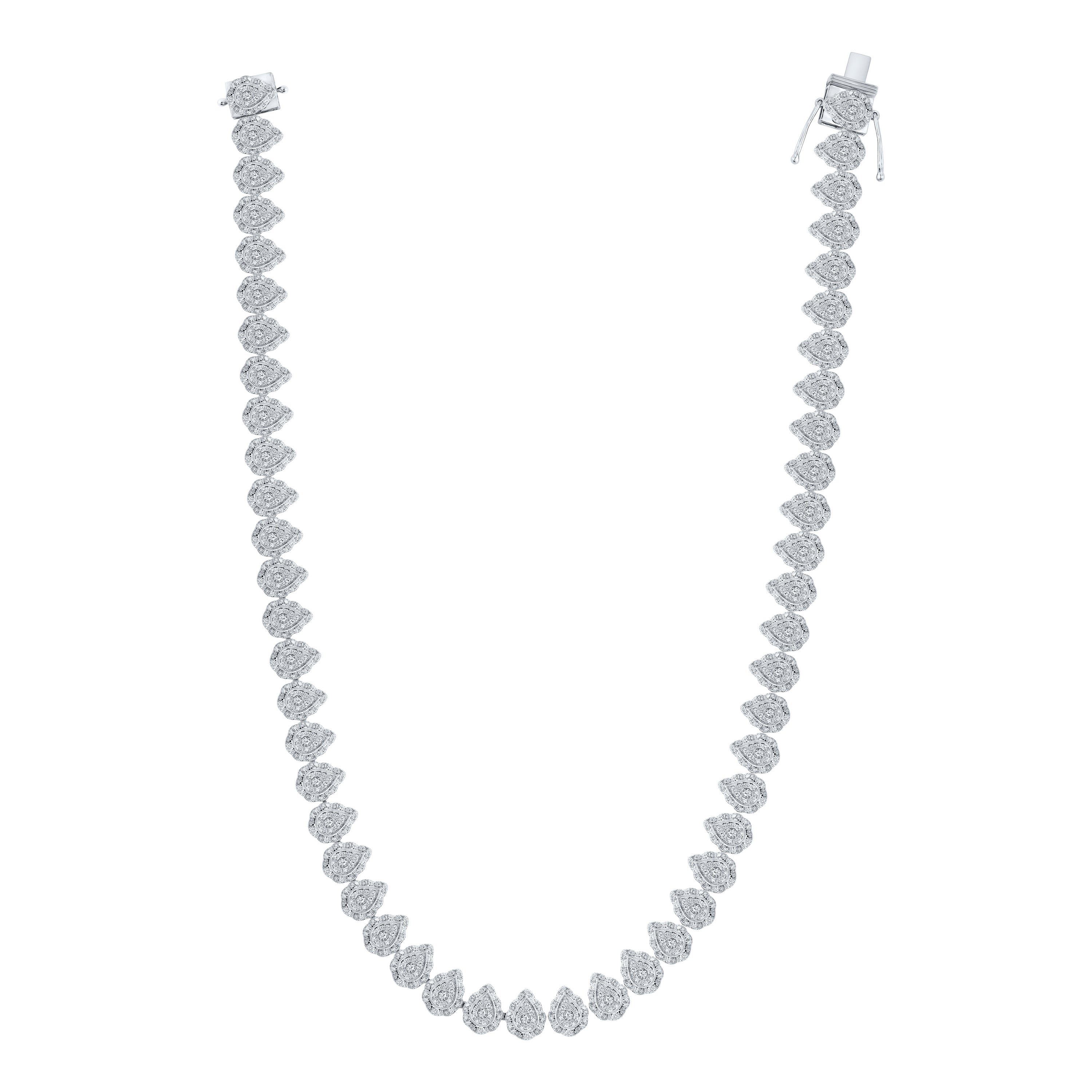 10Kt White Gold 6 1/2Ctw-Diamond Fashion Necklace(18 Inch) (19.7 grams)
