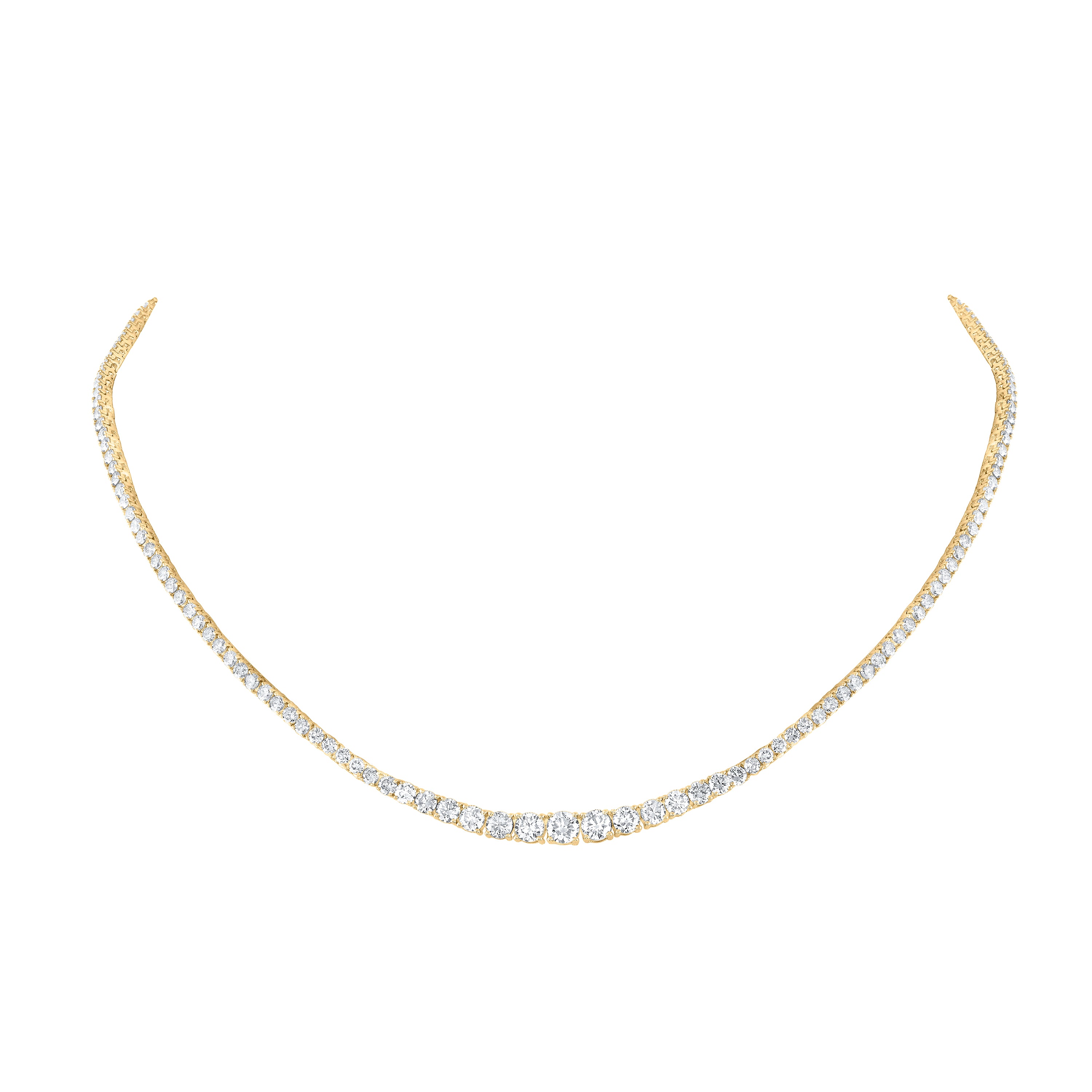 14Kt Yellow Gold 7 1/5Ctw-Diamond Necklace (16 Inch) (11.96 grams)