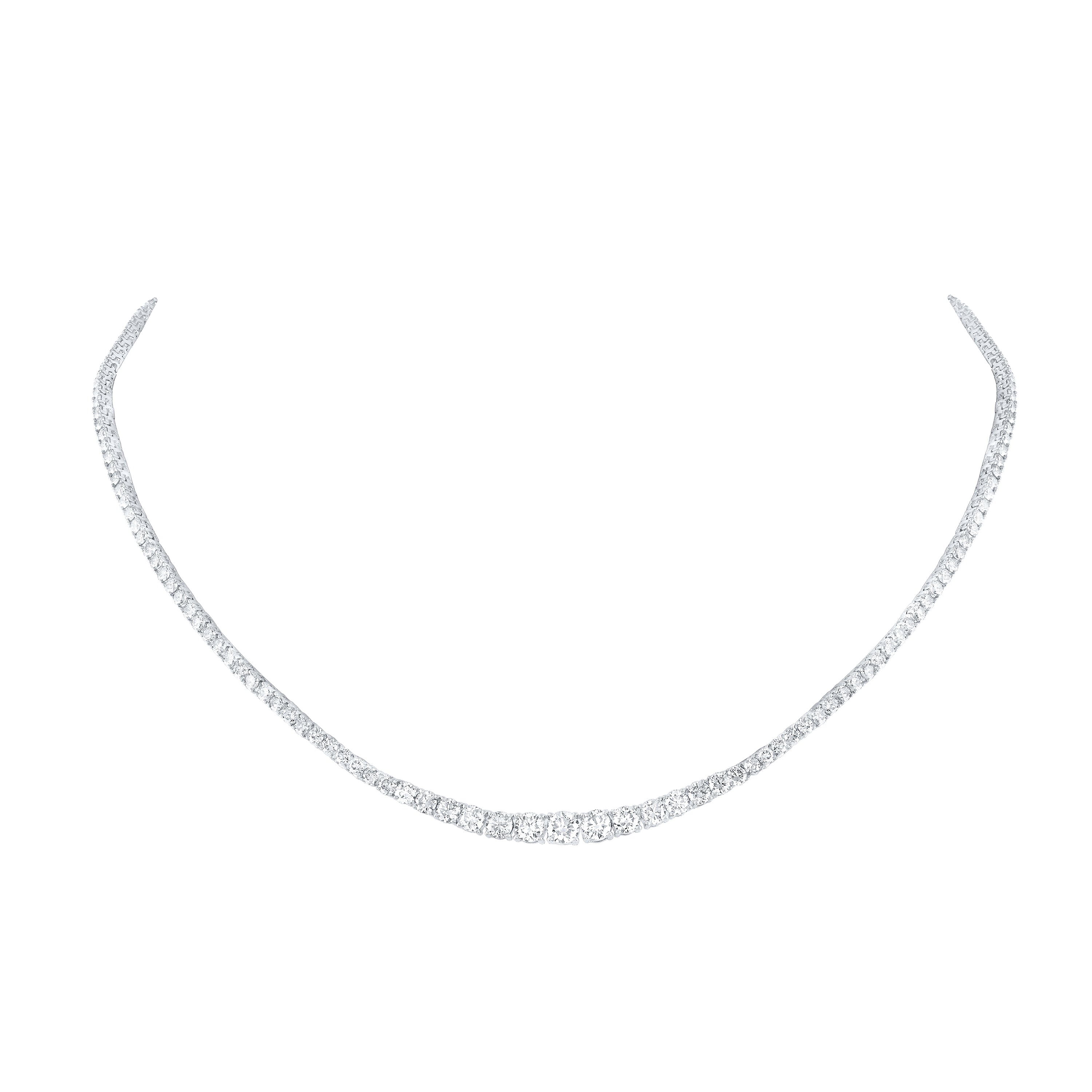 14Kt White Gold 7 1/5Ctw-Diamond Necklace (16 Inch) (11.96 grams)