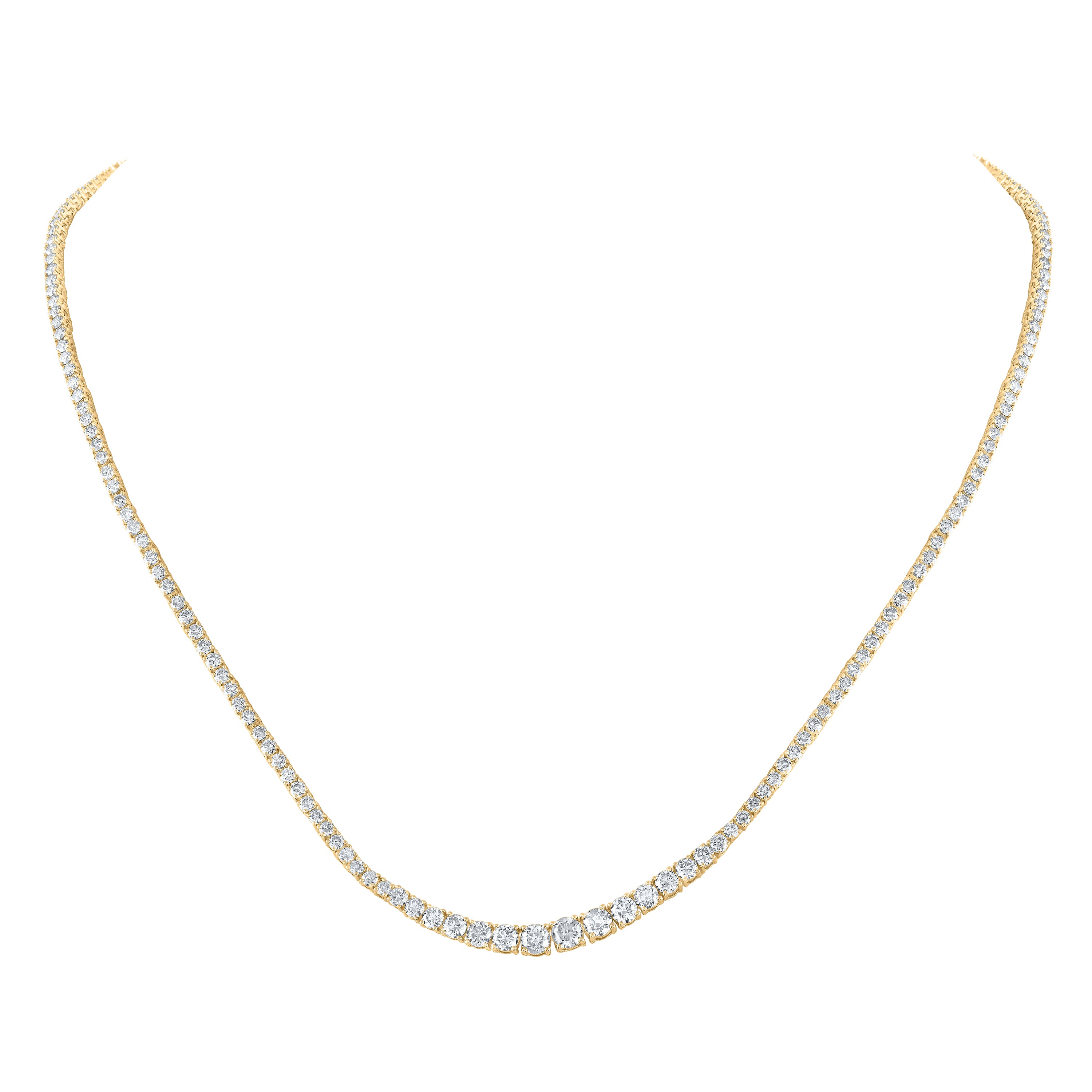 14Kt Yellow Gold 7 7/8Ctw-Diamond Necklace (18 Inch) (13.58 grams)
