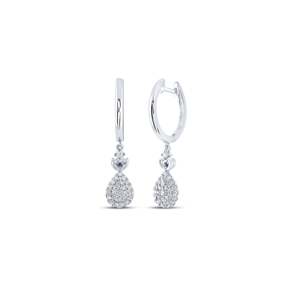14Kt White Gold 1/3Ctw-Dia Ana M Dangling Earring (3.95 grams)