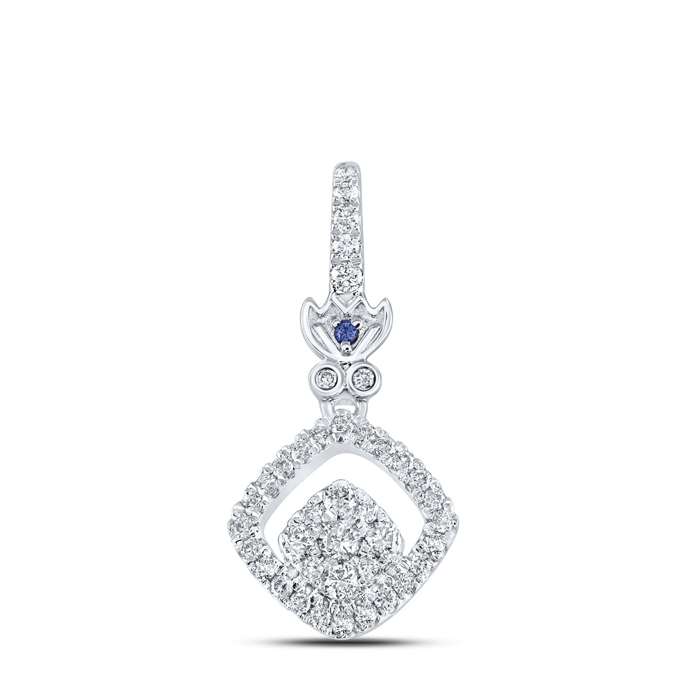 14Kt White Gold 1/4Ctw-Dia Ana M Pendant (1.32 grams)