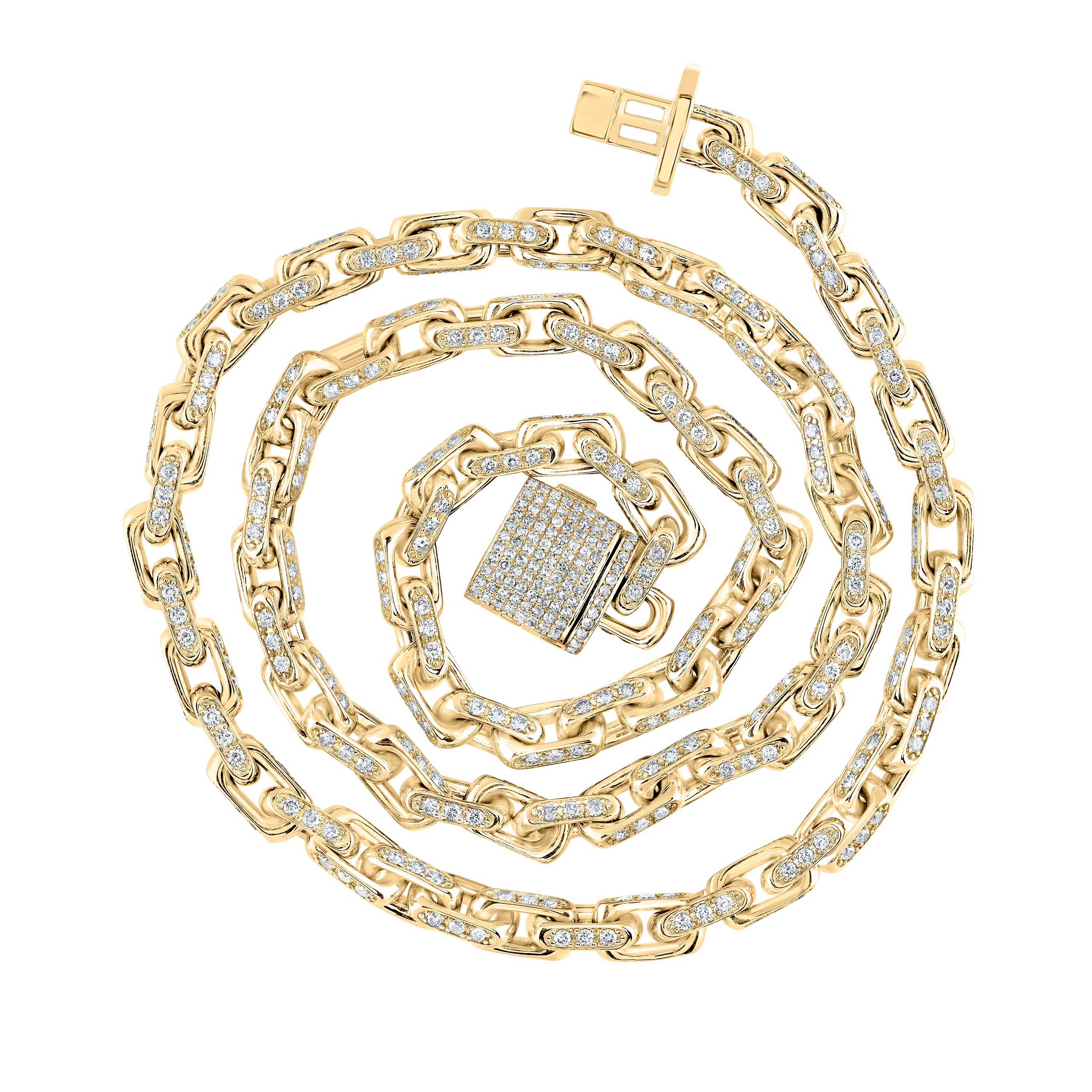 10Kt Yellow Gold 7 3/4 Ctw-Dia Nk Mens Chain (18 Inch) (64.45 grams)